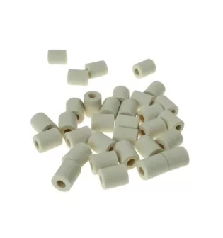 EM keramische kralen 11 mm lang en 9mm buiten diameter, 4mm binnen diameter, 35 stuks in zakje
