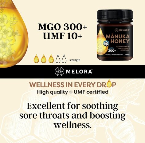 Manuka Honing UMF 10+ (MGO 300+) ondersteunt bij dagelijkse inname het immuunsysteem. Onze nieuwe voorraad is binnen.
