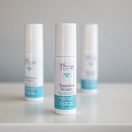 Collagen cr&egrave;me (plantaardig) met Active Manuka honing MGO 350 UMF12+ pompflesje 50 gr.